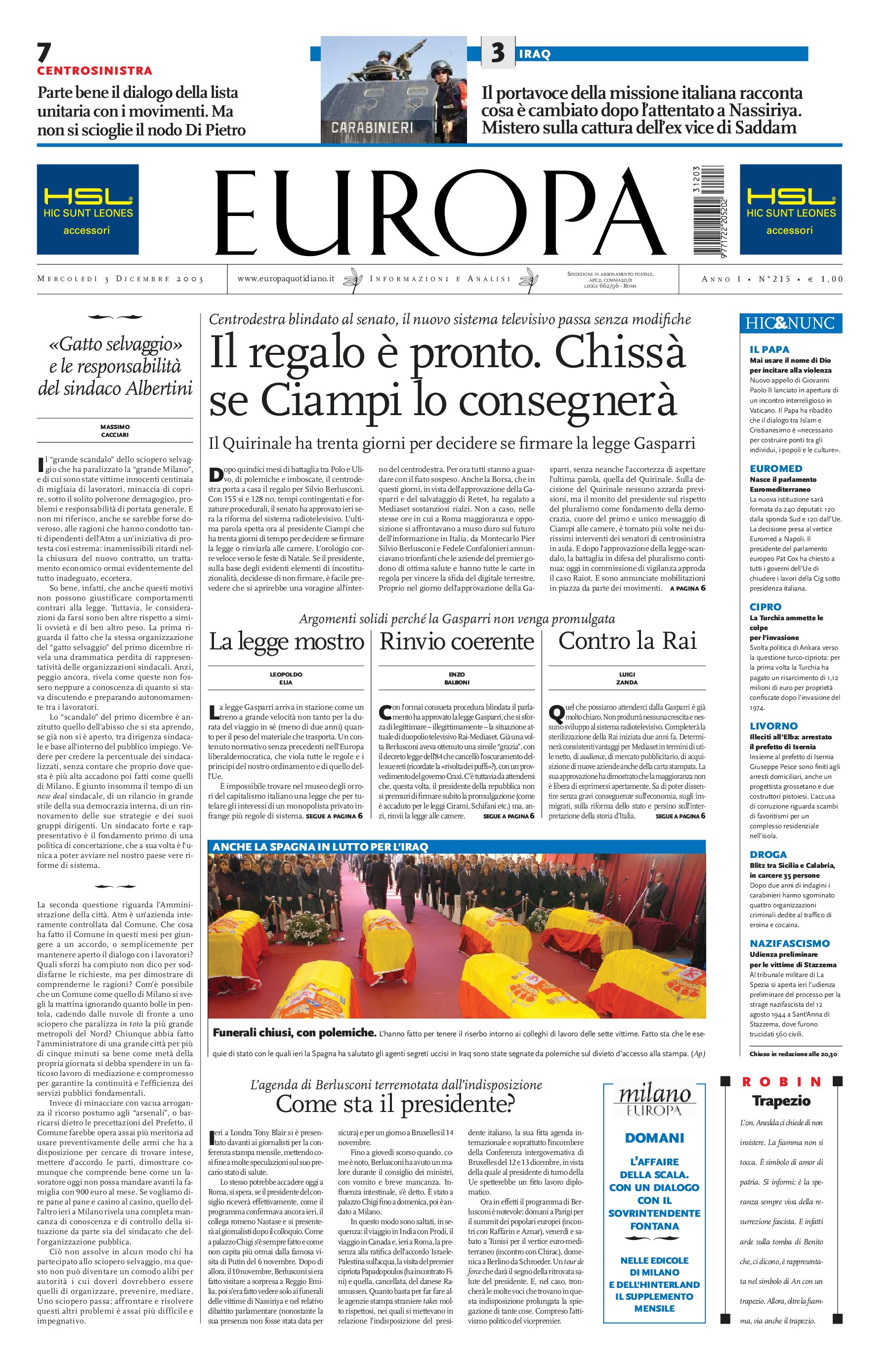 3 dicembre 2003