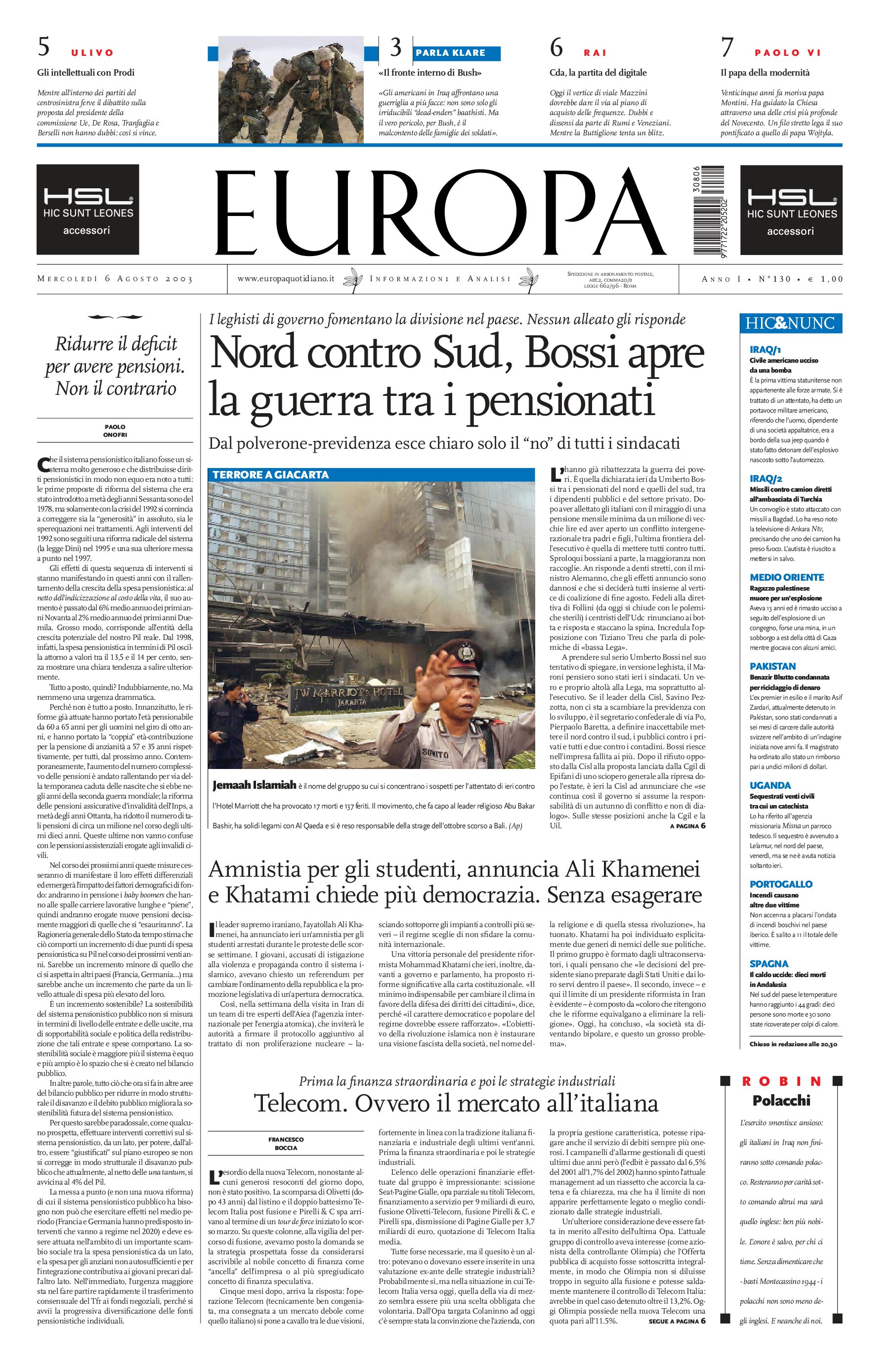 6 agosto 2003