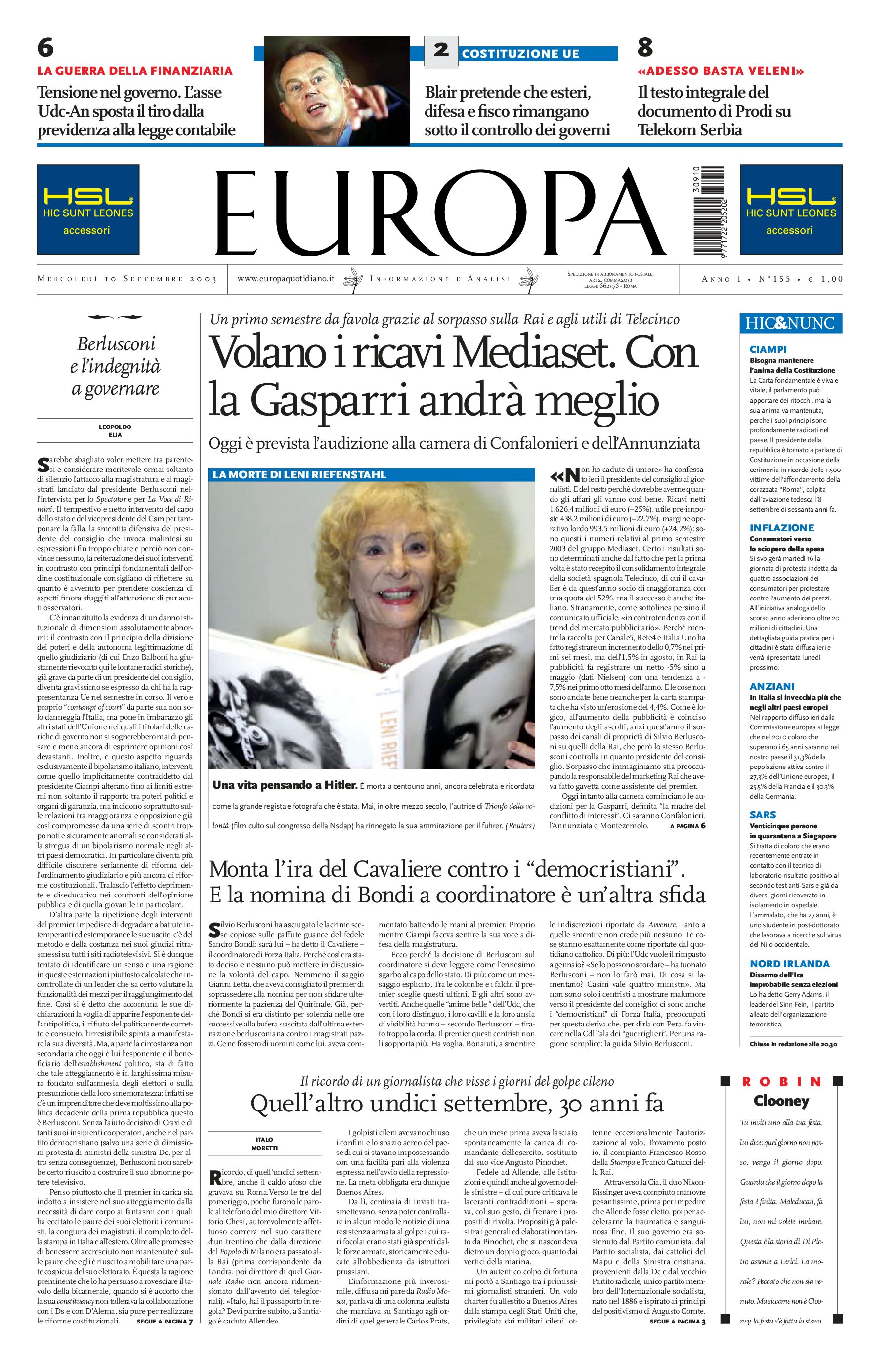 10 settembre 2003