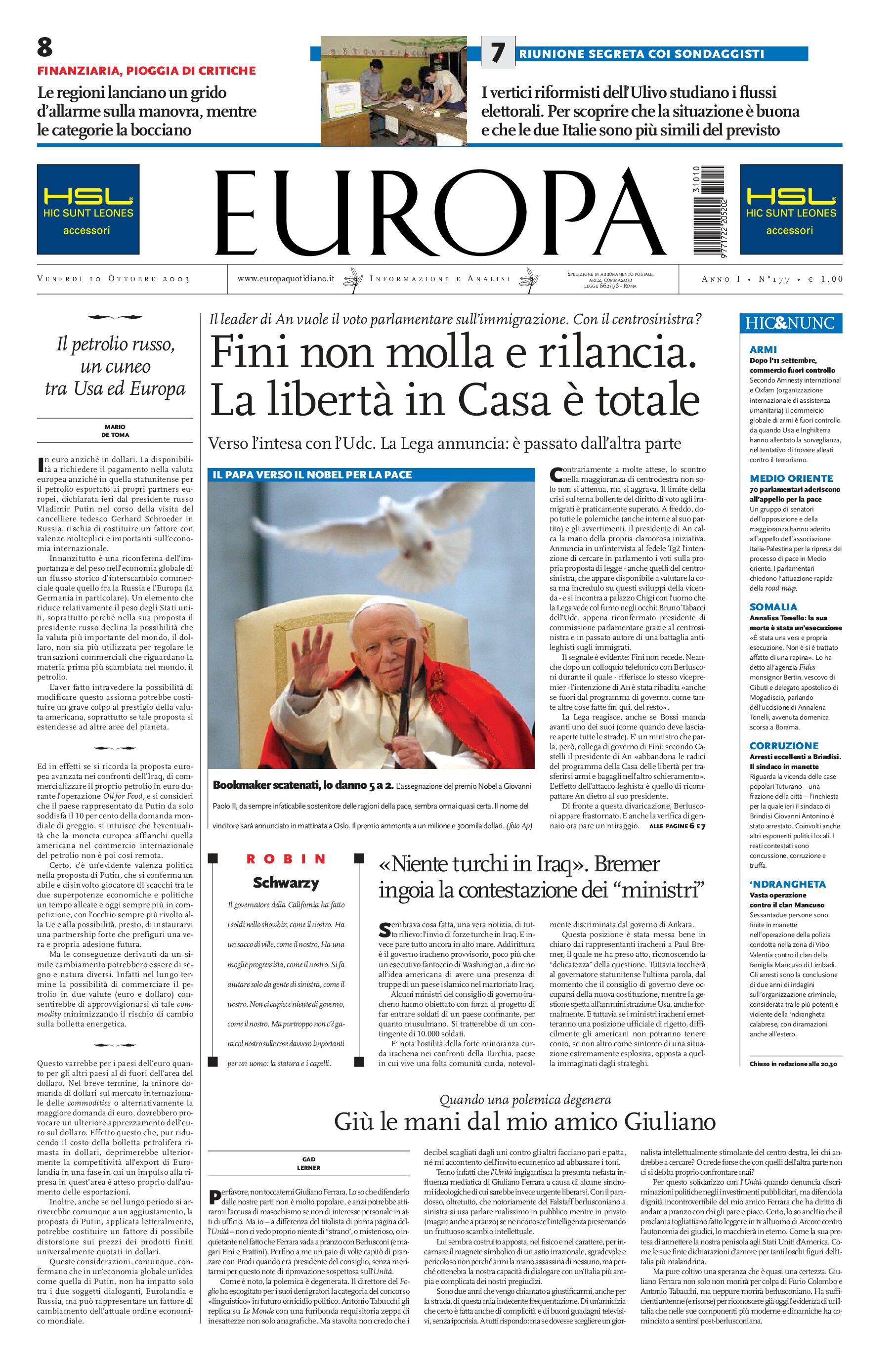 10 ottobre 2003