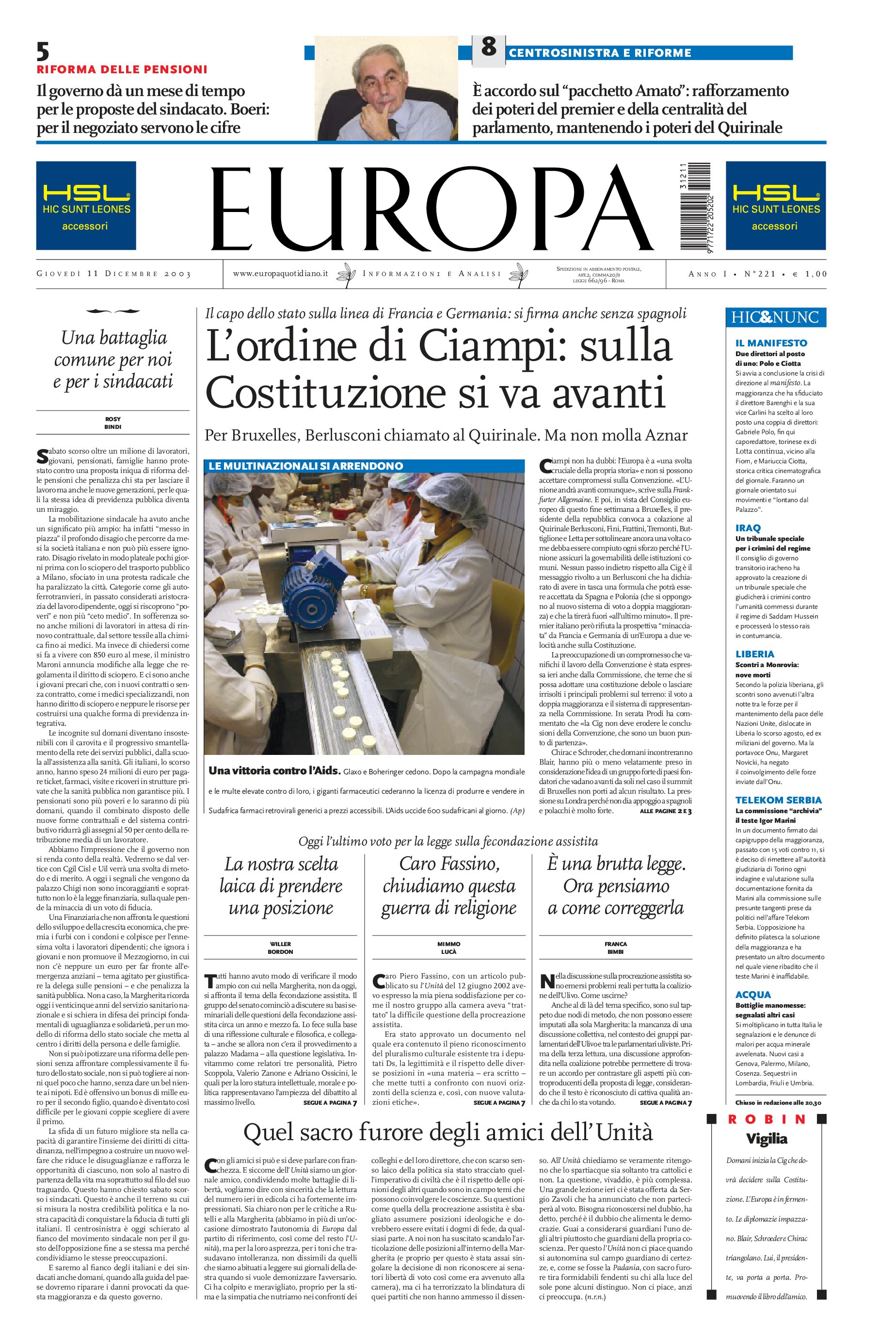 11 dicembre 2003