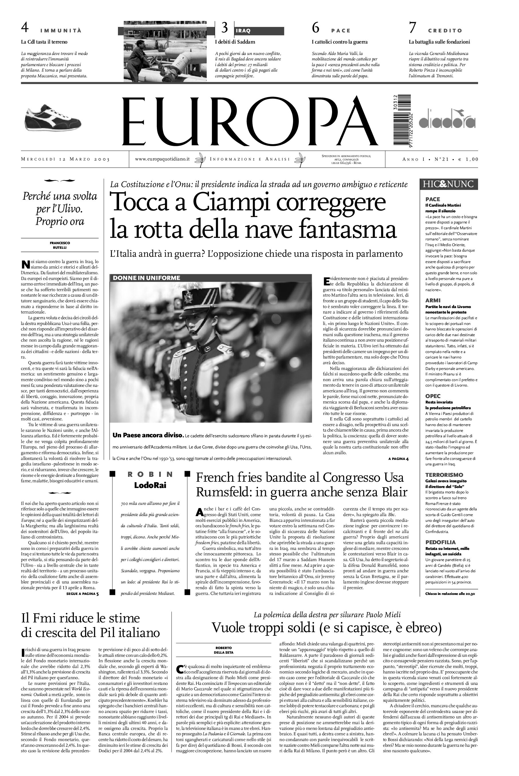 12 marzo 2003
