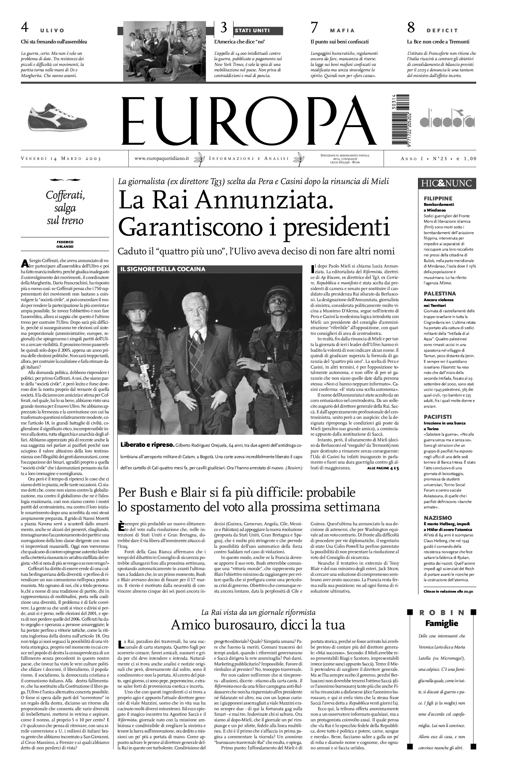 14 marzo 2003