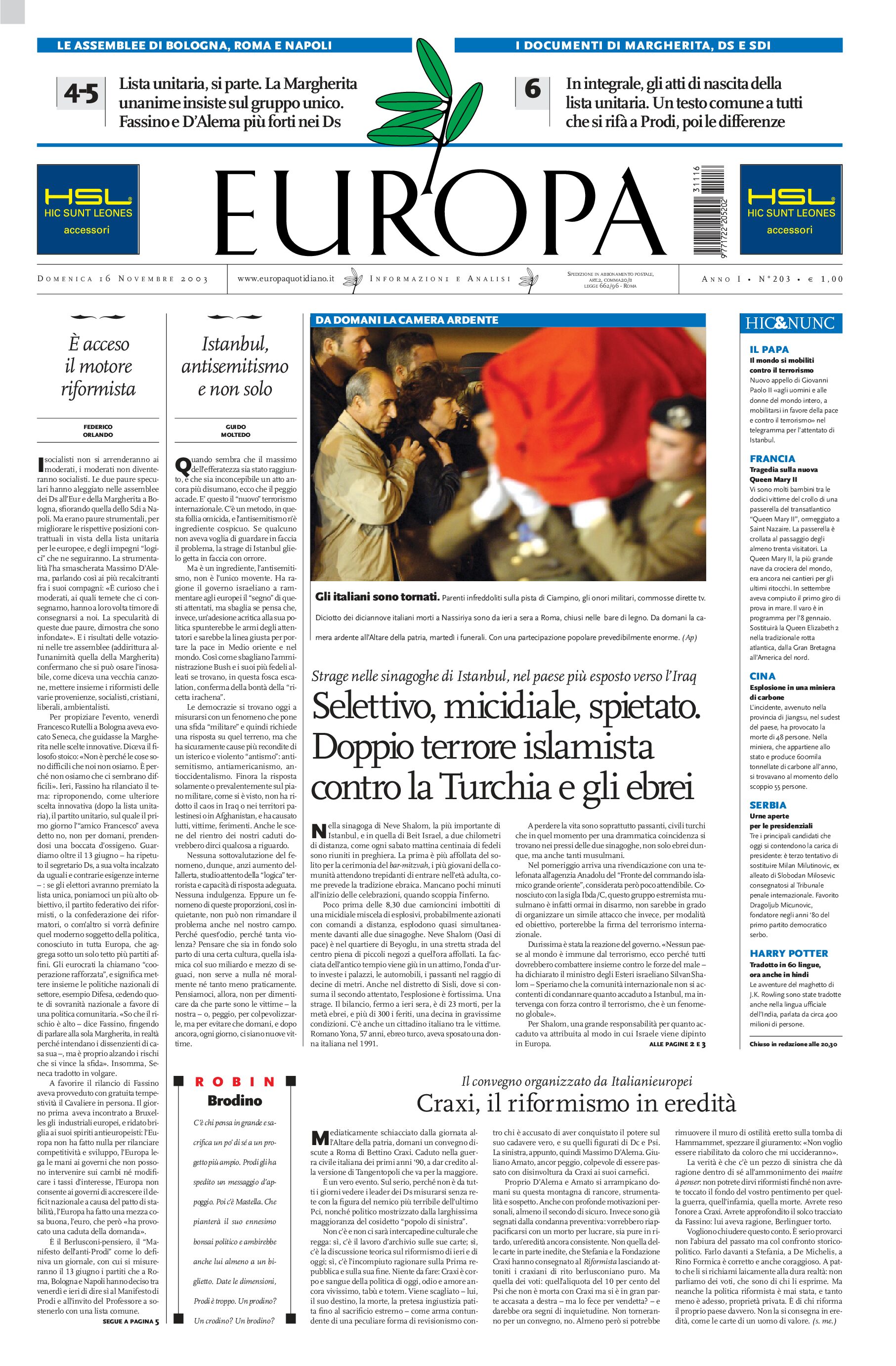 16 novembre 2003