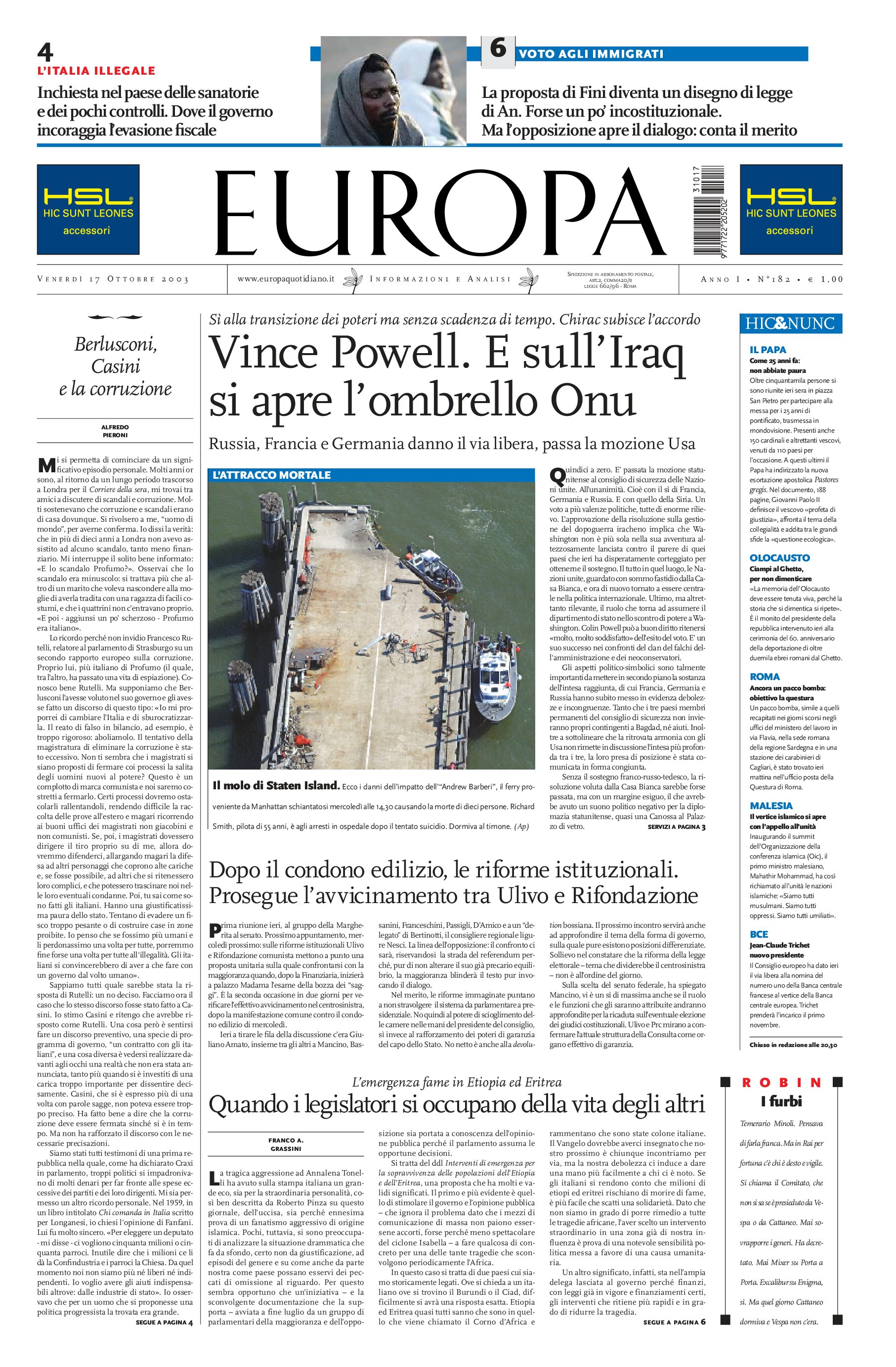 17 ottobre 2003