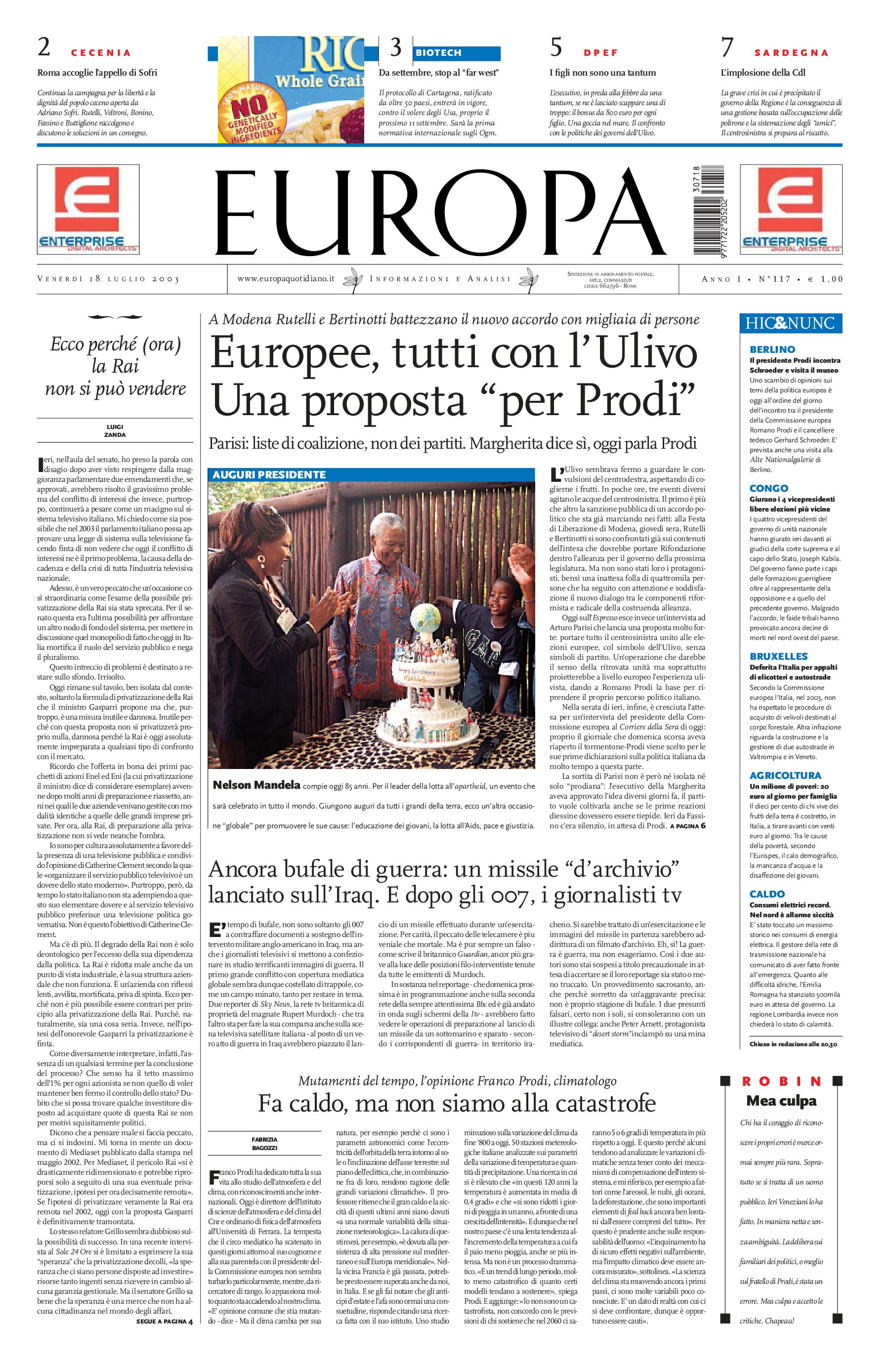 18 luglio 2003