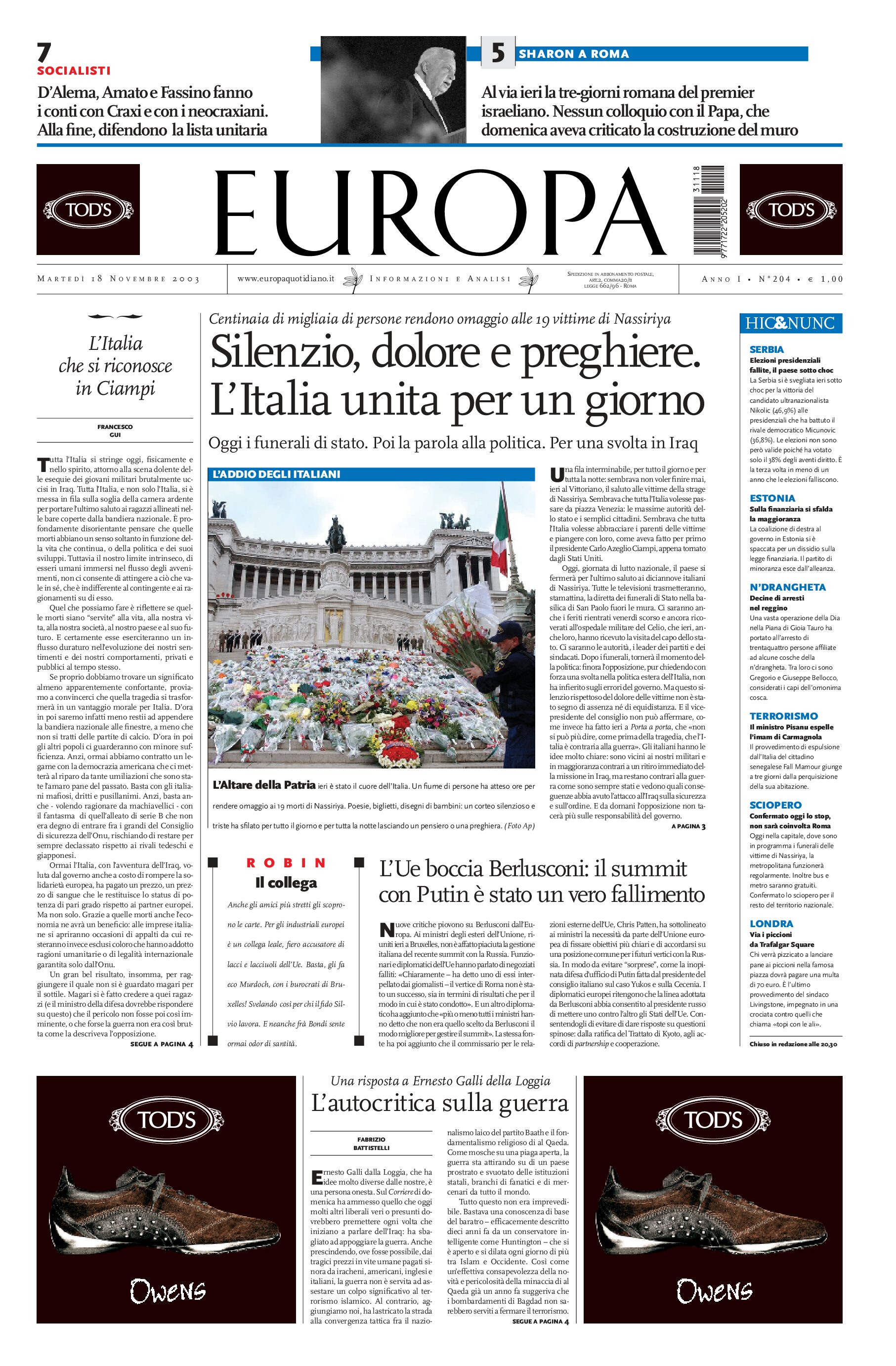 18 novembre 2003