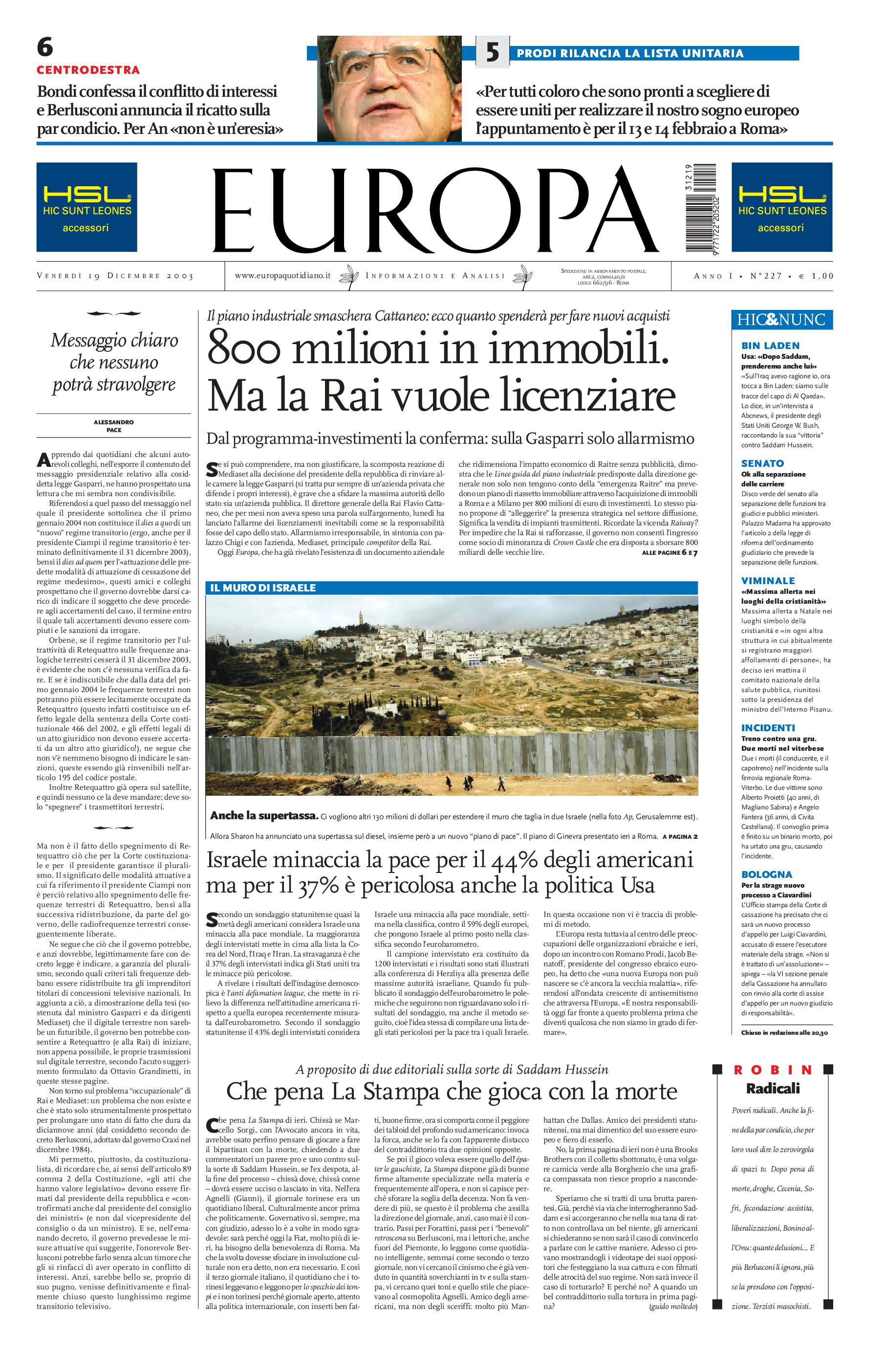 19 dicembre 2003