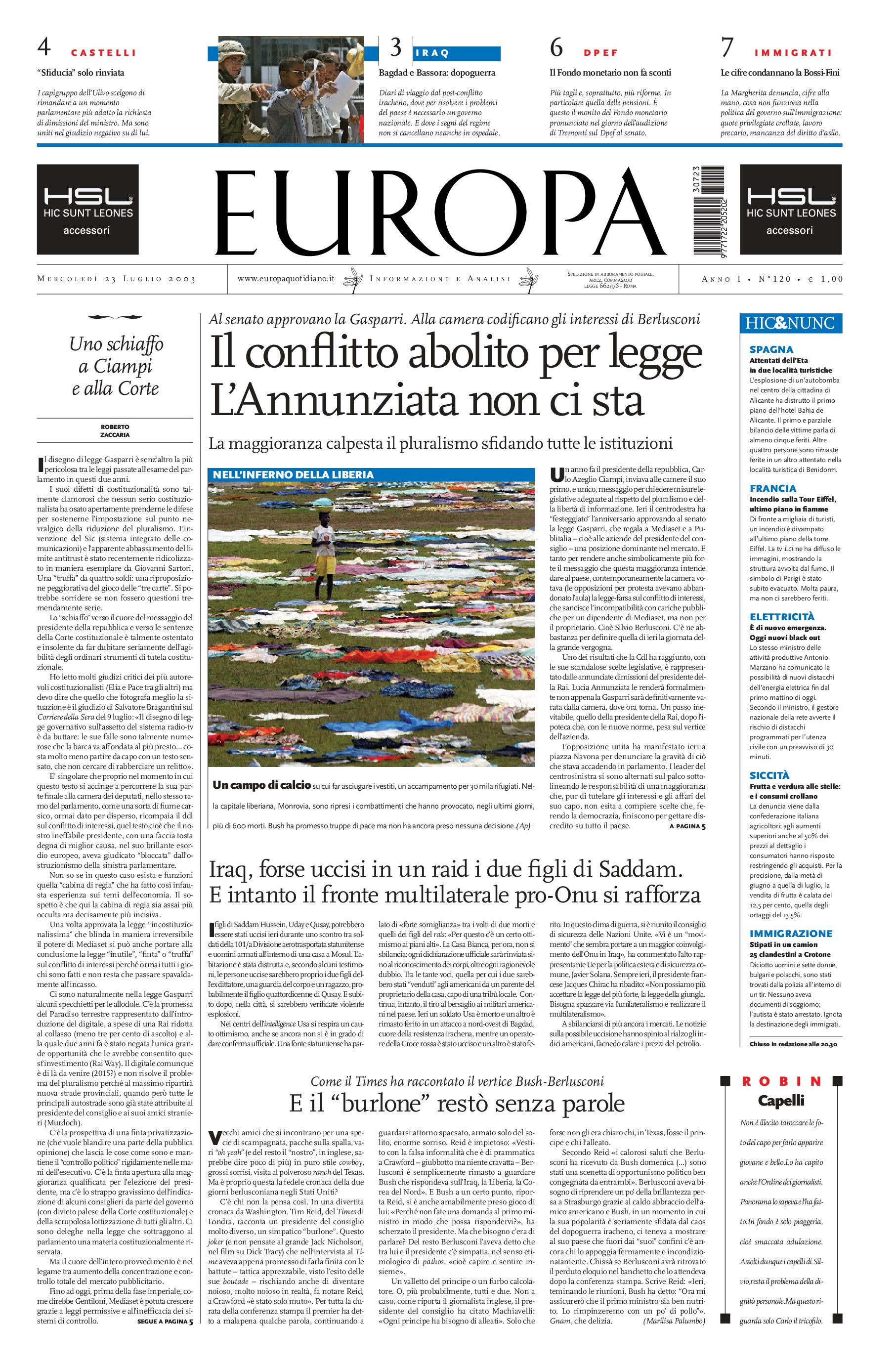 23 luglio 2003