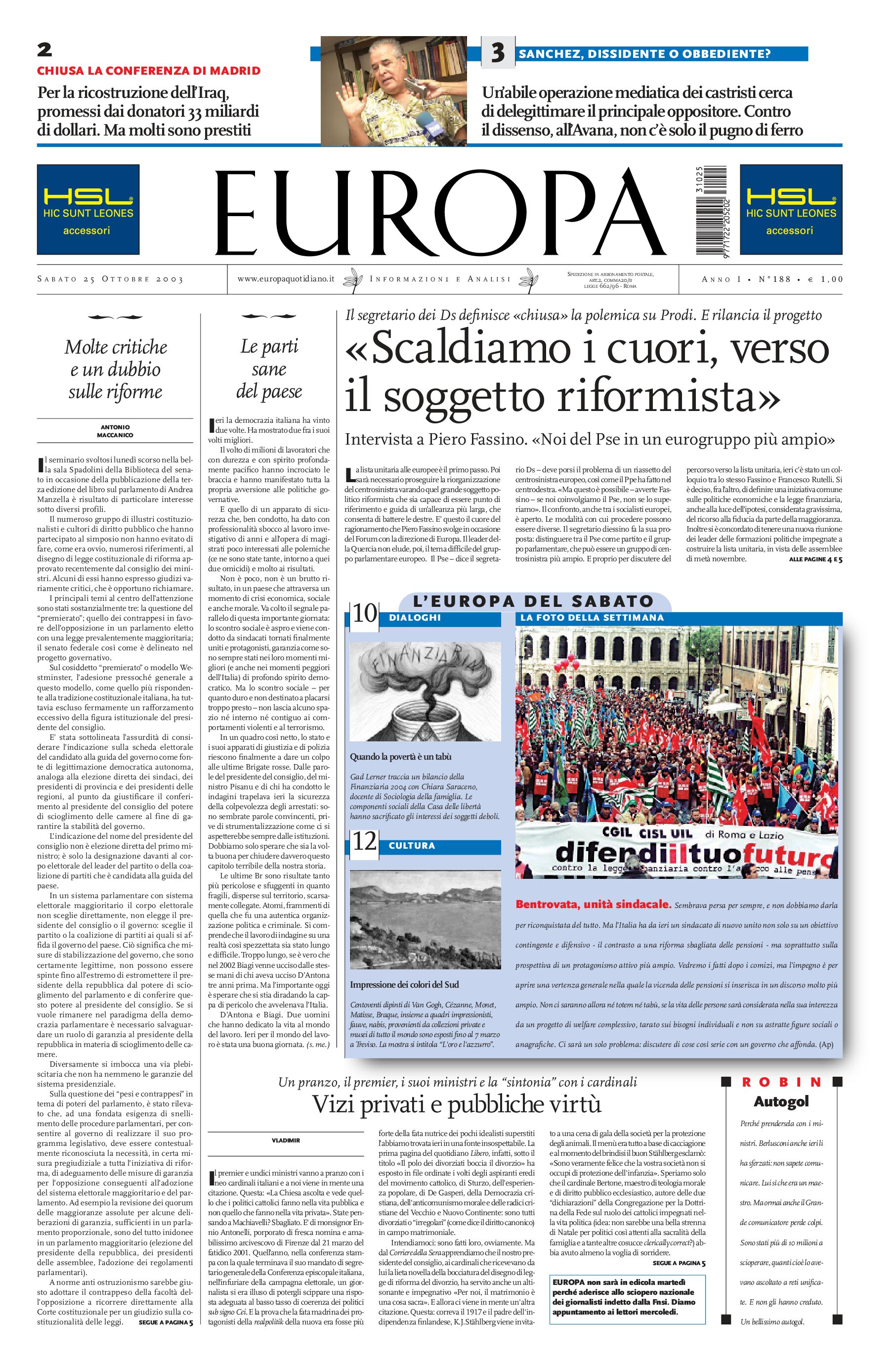 25 ottobre 2003