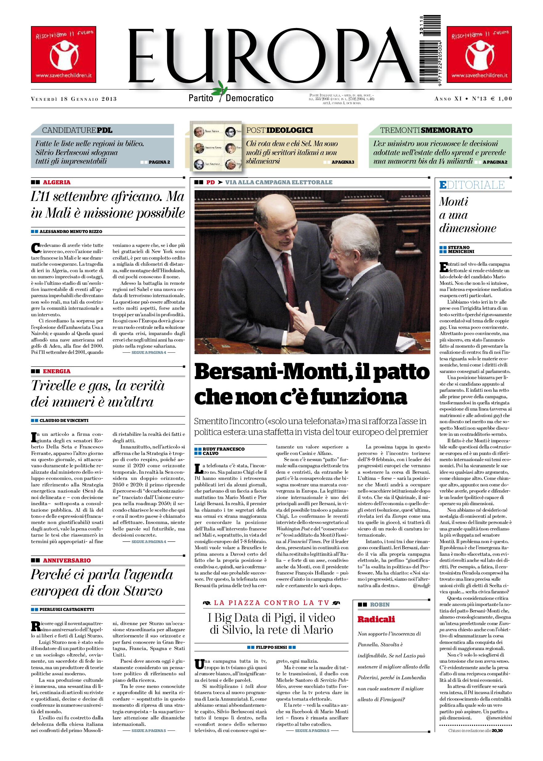 18 gennaio 2013